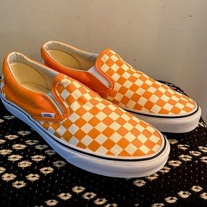 Vans orange slip ons! NWT